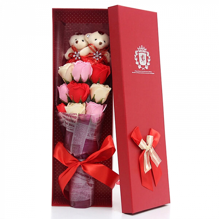 Подарочный букет цветов из мыла «Розы для любимой»